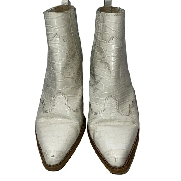 Sam Edelman Women's Ankle Booties Size 10M "Winona" White Leather Slip On - Picture 4 of 11